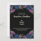 Custom Wildblume Scottish Thistles Black Wedding Einladung (Vorderseite)