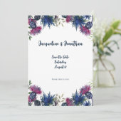 Custom Wildblume Scottish Thistles Save the Date Einladung (Stehend Vorderseite)