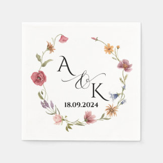 Custom Wildblume Wedding Napkins Personalisiert Serviette