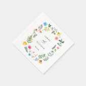 Custom Wildblume Wreath Botanische Hochzeit Napkin Serviette (Ecke)