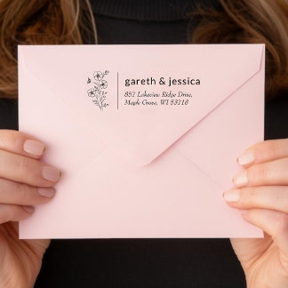 Custom Wildflower Bouquet Return Address  Permastempel