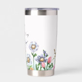 Custom Wildflower & Butterflies Stainless Bottle Thermobecher (Links)