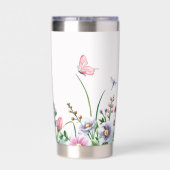 Custom Wildflower & Butterflies Stainless Bottle Thermobecher (Rückseite)