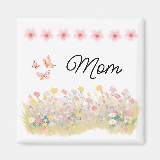 Custom Wildflower Butterfly Magnet (Vorne)