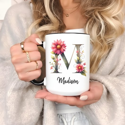 Custom Wildflower Monogram Mug for Mom or Grandma Tasse