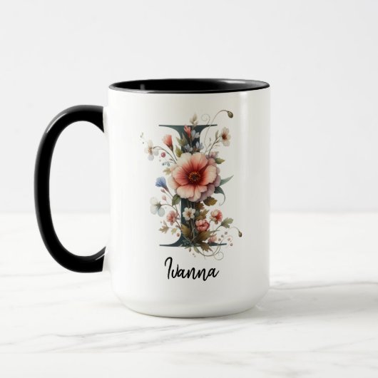 Custom Wildflower Monogram Mug for Women Tasse (Links)
