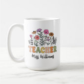 Custom Wildflower Teacher Mug, Graduation Gift Kaffeetasse (Links)