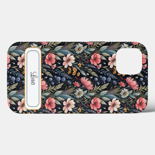 Custom Wildflowers Botanical Inspiration Black Case-Mate iPhone Hülle (Rückseite (Horizontal))
