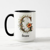 Custom Wildflowers Initial Birthday Mug For Mom Tasse (Links)