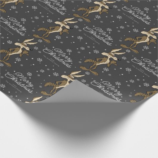 Custom WILE E. COYOTE™ Frohe Weihnachten Geschenkpapier (Ecke)