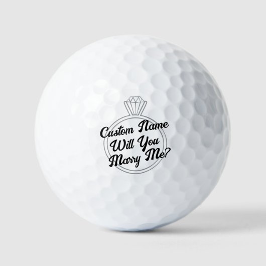 Custom “Will You Marry Me?” Golf Ball (Vorderseite)