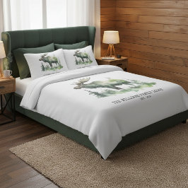 Custom Williams Family Lodge Rustic Watercolor Art Kissenbezug