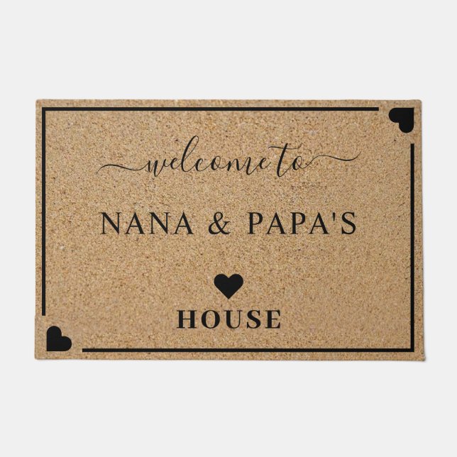 Custom Willkommen im eleganten Haus von Nana & Pap Fußmatte (Vorderseite)