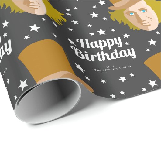 Custom Willy Wonka Happy Birthday Geschenkpapier (Rolleneckpunkt)