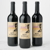 Custom Wine Label Cheers Hexen Halloween Weinetikett (Flaschen)