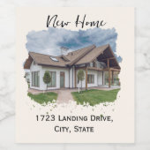 Custom Wine Label - Neues Hausgeschenk mit Adresse Weinetikett (Einzelnes Label)