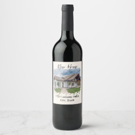 Custom Wine Label - Neues Hausgeschenk mit Adresse Weinetikett