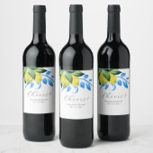 Custom Wine Labels Lemons Blau und Gelb Weinetikett (Flaschen)