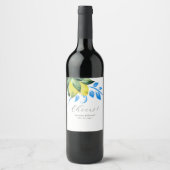 Custom Wine Labels Lemons Blau und Gelb Weinetikett (Vorderseite)