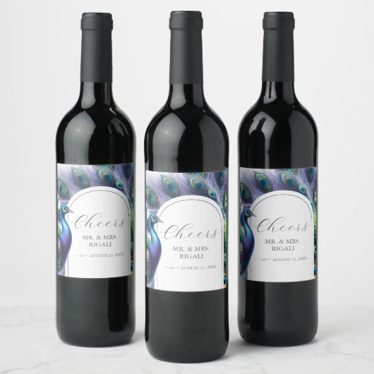 Custom Wine Labels Peacock Weinetikett (Flaschen)