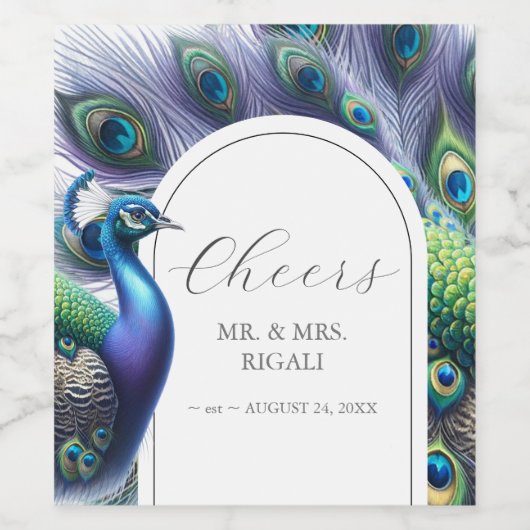 Custom Wine Labels Peacock Weinetikett (Einzelnes Label)