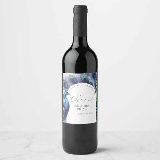 Custom Wine Labels Peacock Weinetikett (Vorderseite)