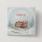 Custom Winter Bear Badge Button (Vorderseite)