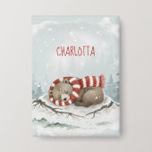 Custom Winter Bear Badge Button (Vorderseite)