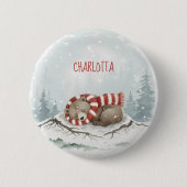 Custom Winter Bear Badge Button (Vorderseite)
