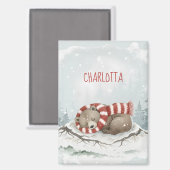Custom Winter Bear Magnet (Vorderseite/Rückseite)