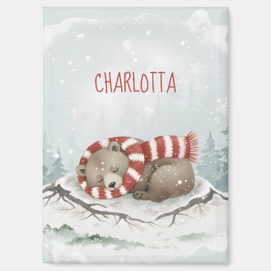 Custom Winter Bear Magnet (Vorderseite)