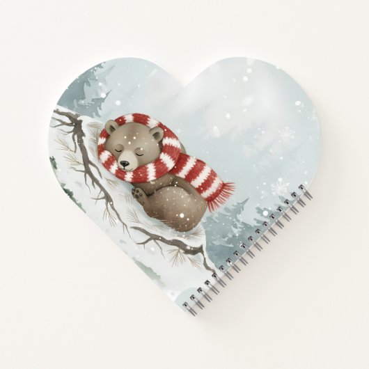 Custom Winter Bear Spiral Notebook Notizblock (Rückseite)