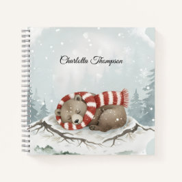 Custom Winter Bear Spiral Notebook Notizblock