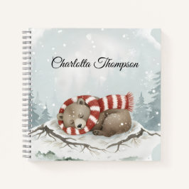 Custom Winter Bear Spiral Notebook Notizblock