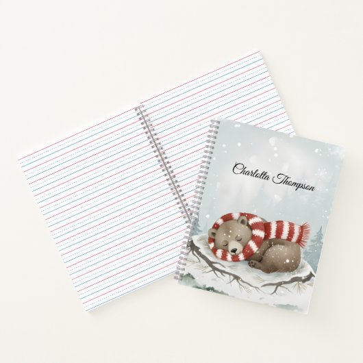 Custom Winter Bear Spiral Notebook Notizblock (Innenseite)