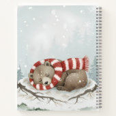 Custom Winter Bear Spiral Notebook Notizblock (Rückseite)