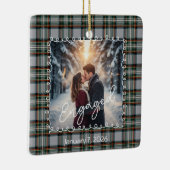 Custom Winter Engagement Photo Card with Tartan  Keramikornament (Rechts)