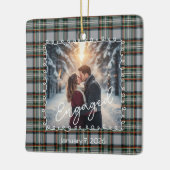 Custom Winter Engagement Photo Card with Tartan  Keramikornament (Links)