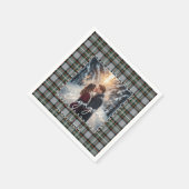 Custom Winter Engagement Photo Card with Tartan  Serviette (Ecke)