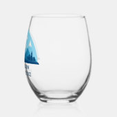 Custom Winter Family Kabine Blue Snowy Mountain Weinglas Ohne Stiel (Links)