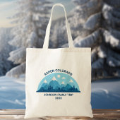 Custom Winter Family Wiedersehen Blue Snowy Mounta Tragetasche