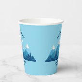 Custom Winter Family Wiedersehen Party Blue Mounta Pappbecher (Links)