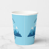 Custom Winter Family Wiedersehen Party Blue Mounta Pappbecher (Rechts)