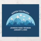 Custom Winter Family Wiedersehen Party Snowy Mount Bierflaschenetikett (Einzelnes Label)