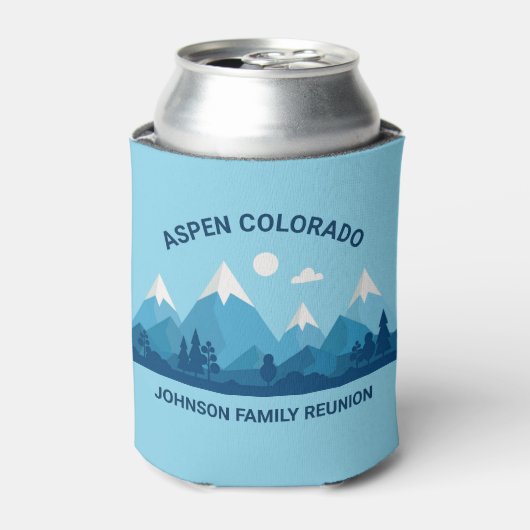 Custom Winter Family Wiedersehen Party Snowy Mount Dosenkühler (Kanne Vorderseite)