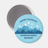 Custom Winter Family Wiedersehen Party Snowy Mount Magnet (Vorderseite/Rückseite)