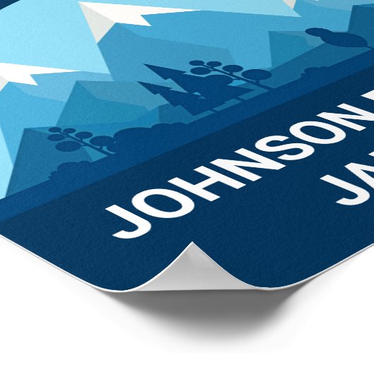 Custom Winter Family Wiedersehen Party Snowy Mount Poster (Ecke)