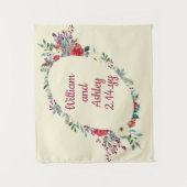 Custom Winter Floral Background Wedding Foto Stand Wandteppich (Vorderseite)