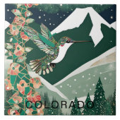 Custom Winter Forest Green Hummingbird Fliese (Vorderseite)