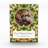 Custom Winter Green Fall Brown Star Weihnachtsgesc Fotoblock (Vorderseite)